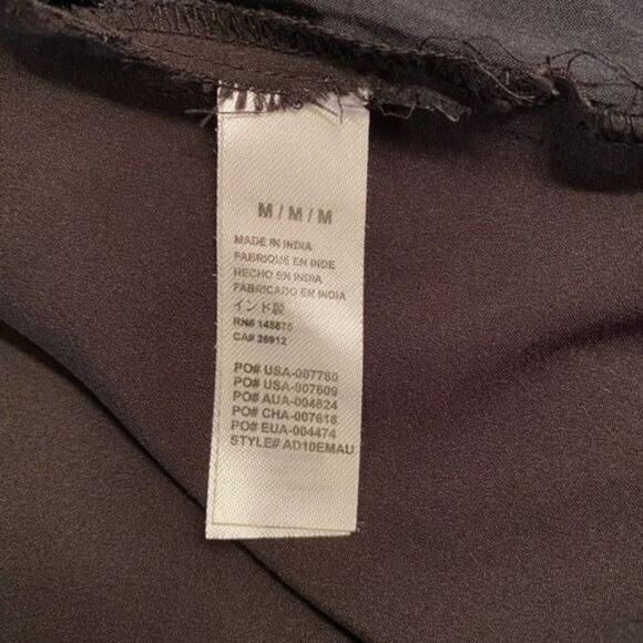 Amuse Society Black Dress Ivory Floral Print Wide Straps Princess Neckline M - Picture 6 of 8